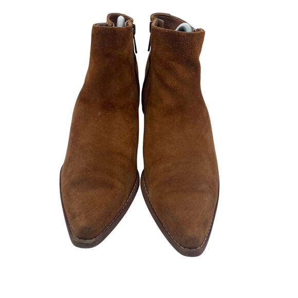 Sam Edelman Walden Bootie Ankle Boots Zipper Suede Brown Womens 8.5 - Picture 3 of 8
